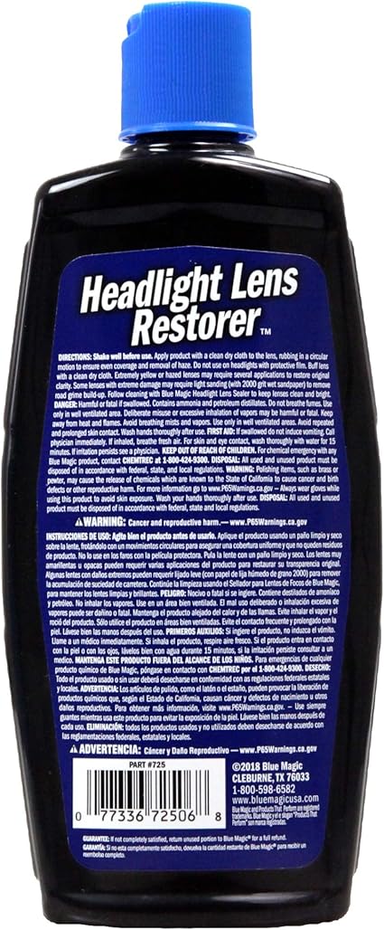 🔹 Blue Magic Headlight Lens Restorer – ¡Dale vida nueva a tus faros!