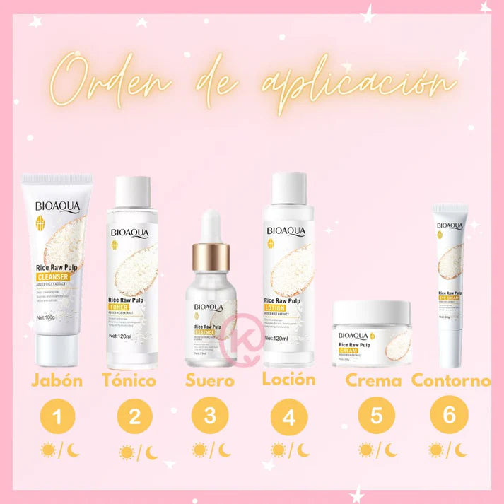 KIT DE LUJO LINEA ARROZ BIOAQUA - 6 PRODUCTOS