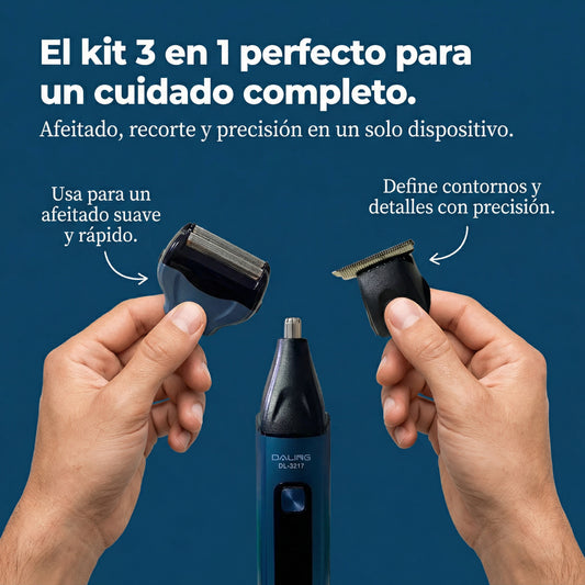 Recortadora Rasuradora 3 En 1 - Azul