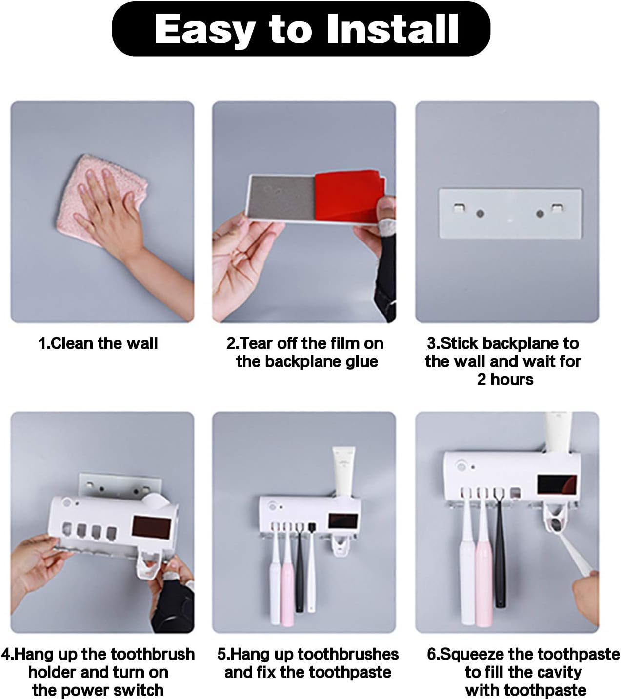 Soporte de Cepillos con Dispensador Automático – Organiza, Protege y Desinfecta