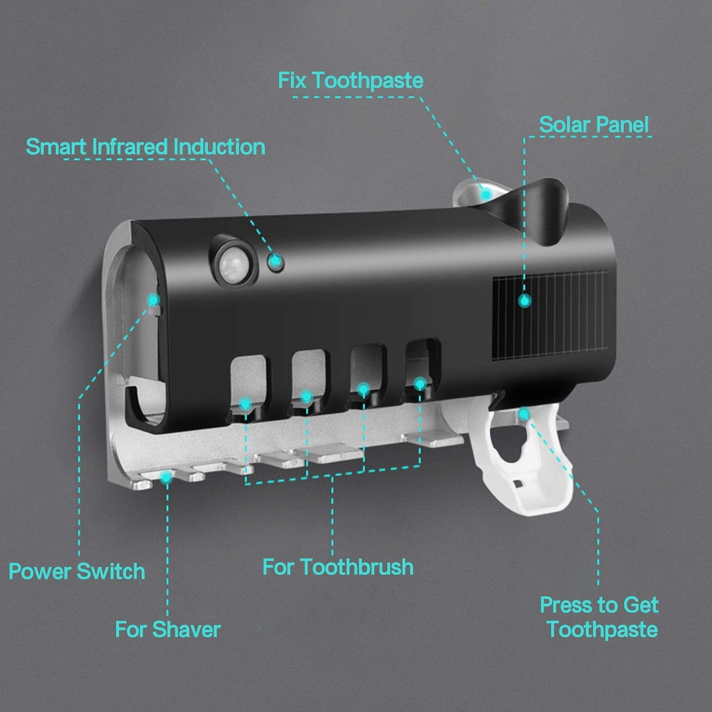 Soporte de Cepillos con Dispensador Automático – Organiza, Protege y Desinfecta