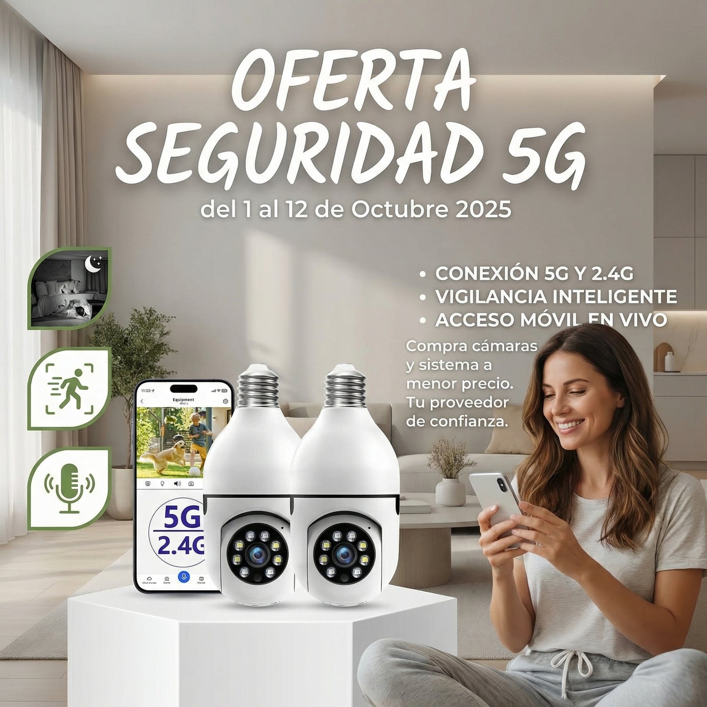 2x1 Camaras de Seguridad Estilo Bombillo