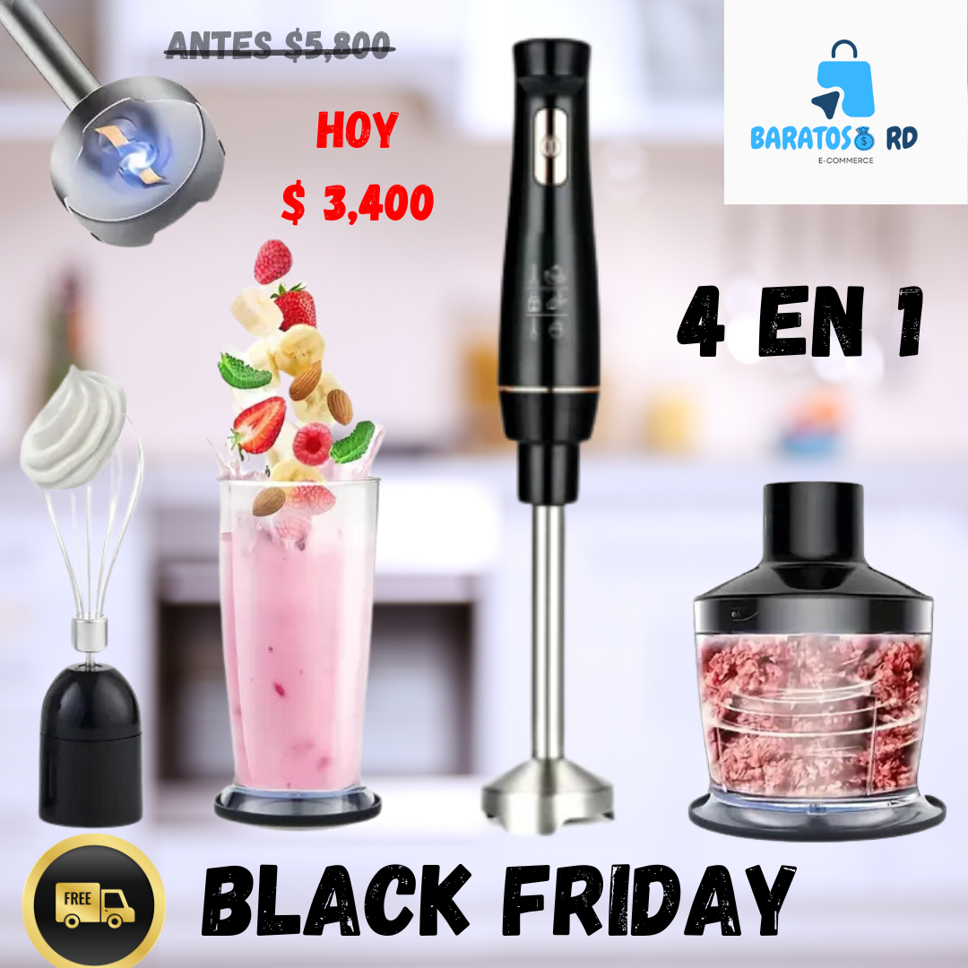 JUEGO DE BATIDORA DE MANO MULTIUSOS Y DE VELOCIDAD AJUSTABLE 4 EN 1