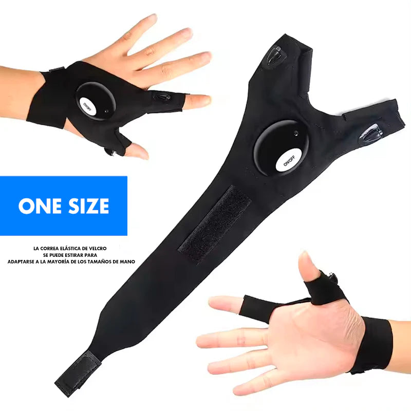 PAR DE GUANTES CON LUZ LED IMPERMEABLES