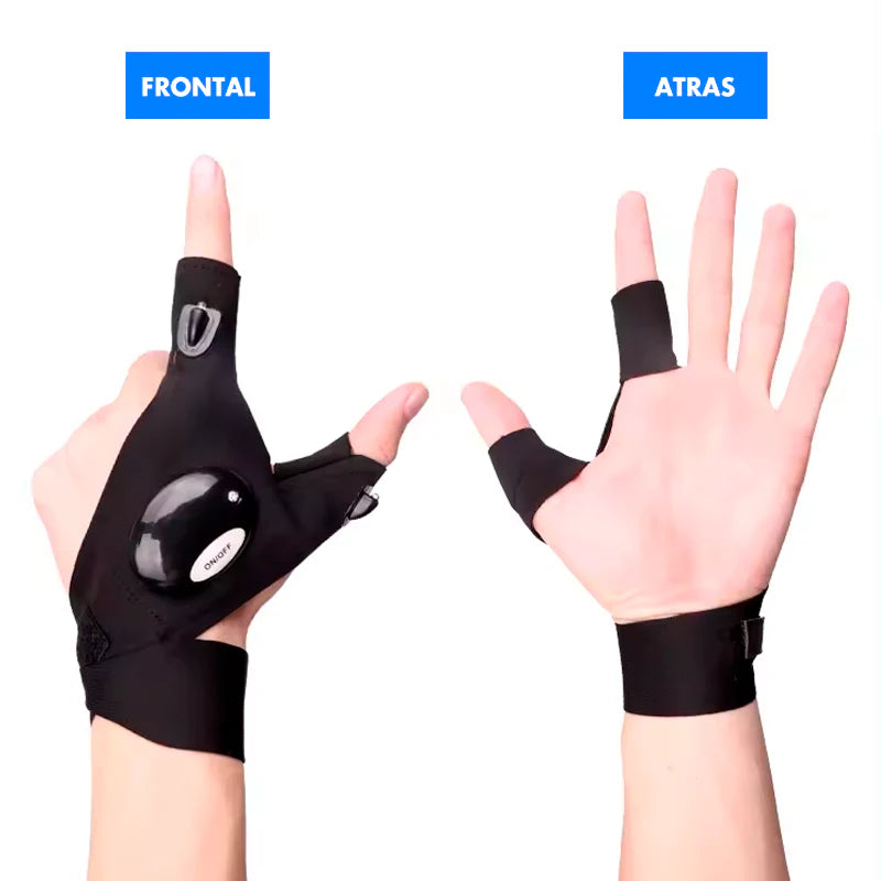 PAR DE GUANTES CON LUZ LED IMPERMEABLES