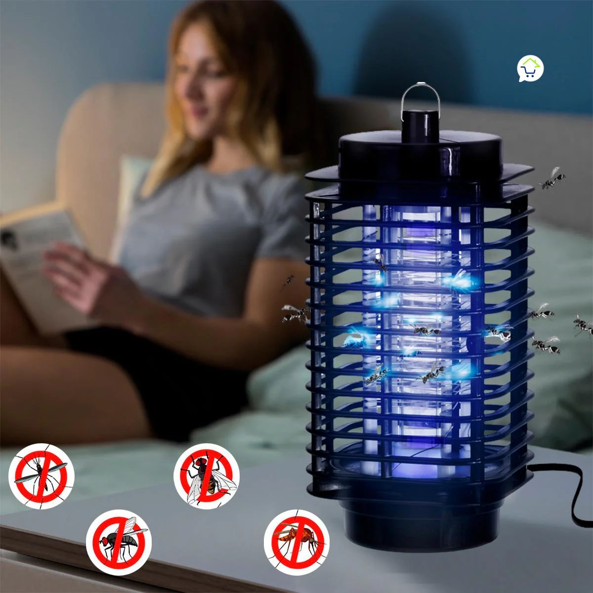 Lámpara Atrapa Mosquitos con Luces UV