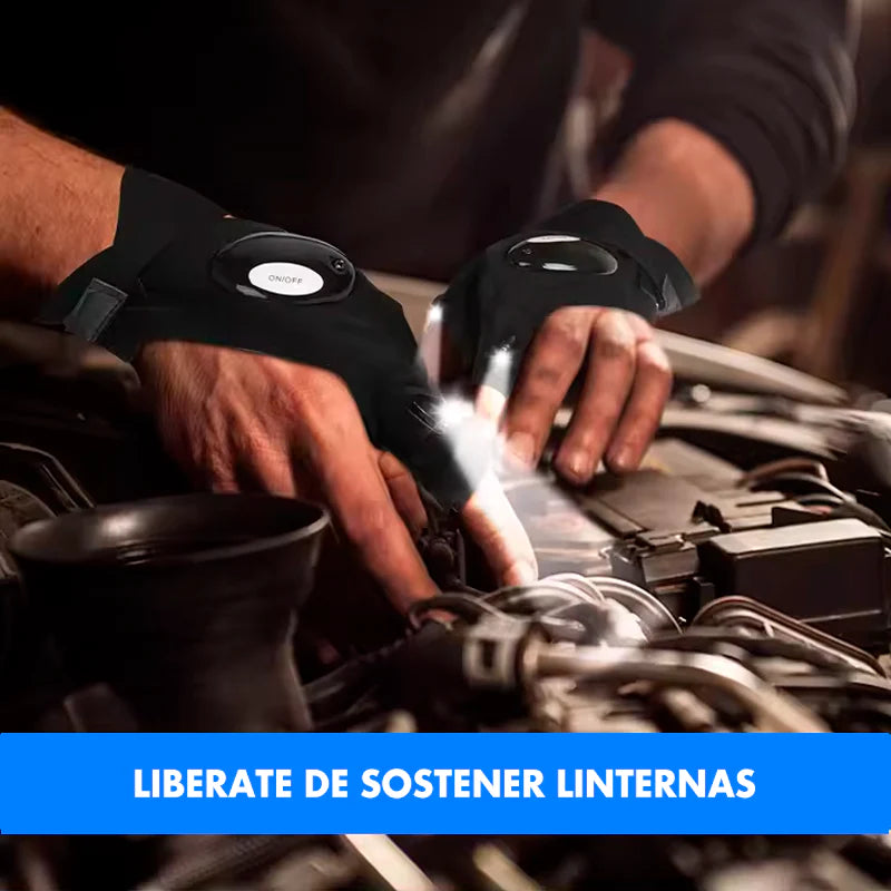 PAR DE GUANTES CON LUZ LED IMPERMEABLES