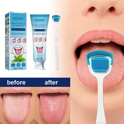 Gel limpiador de gérmenes para lengua + CEPILLO
