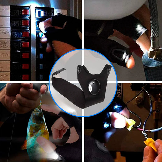 PAR DE GUANTES CON LUZ LED IMPERMEABLES