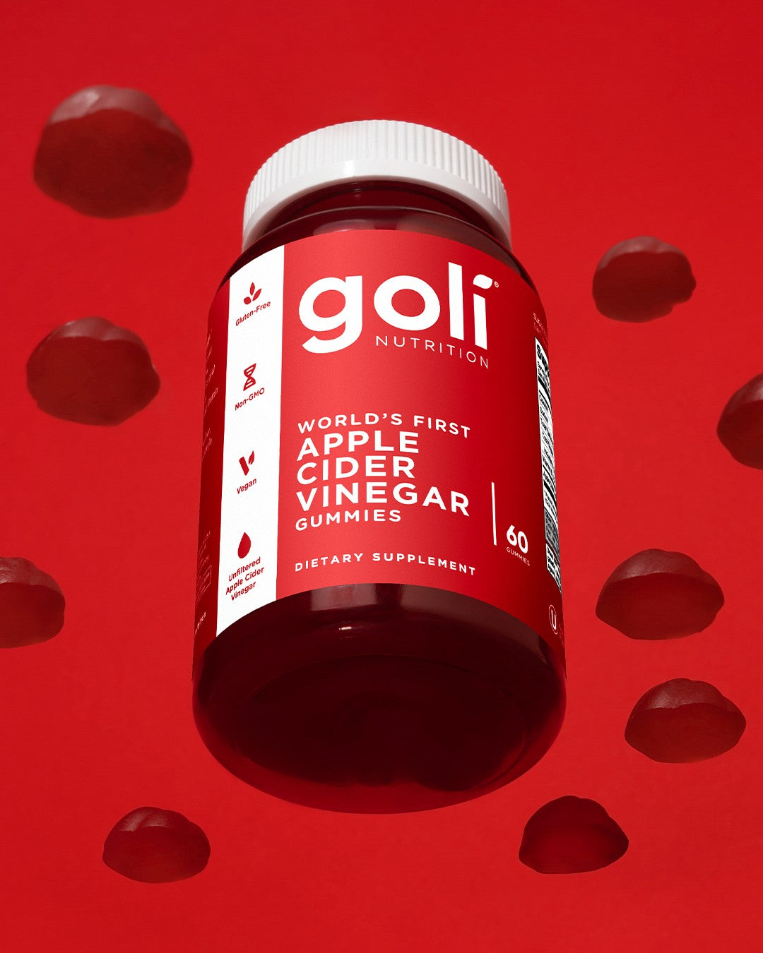 Gomitas de vinagre de sidra de manzana, 60 GOMITAS